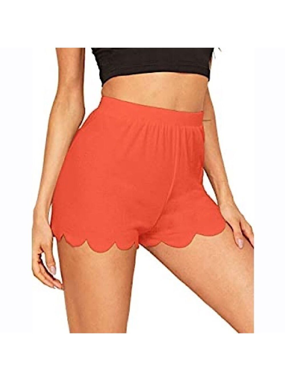 Women’s Bar III Orange Scalloped Shorts Small 🌻!